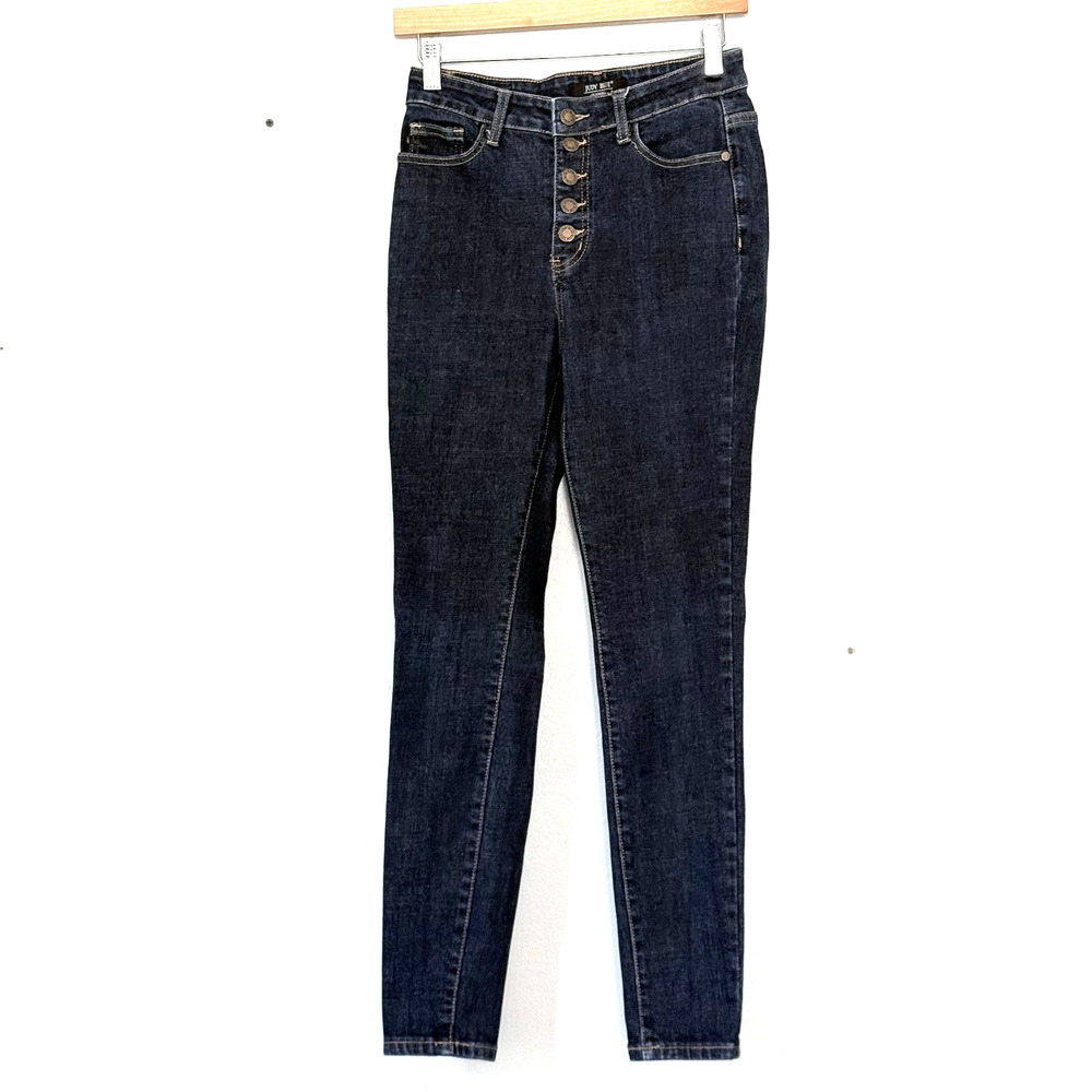 Judy Blue Jeans Womens Size 7/28 Dark Wash Button Fly High Rise Skinny USA